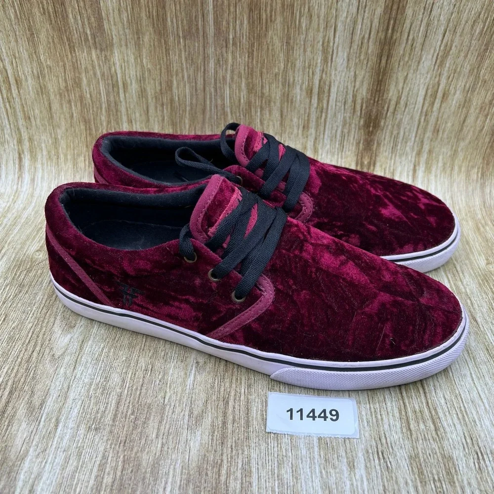 Fallen The Easy Skate Shoes Men's Size 9.5 Burgundy Velvet Low Top Sneakers